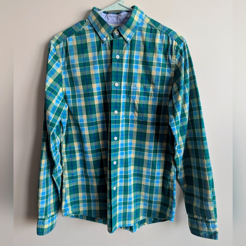 Teal Plaid UO Hawkings McGill button down Men's Small